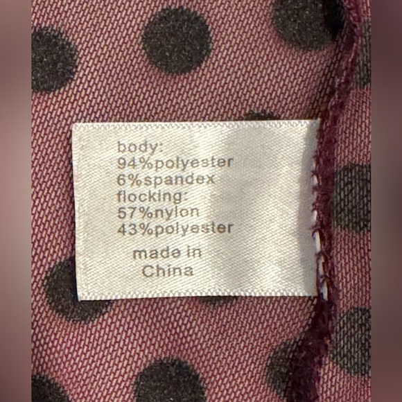 Lane Bryant Sheer Mock-Neck Mesh Purple with Black Polka Dots Long Sleeve Top - Picture 6 of 9